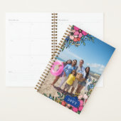  Roze Blush Blue Flowers Family Foto Planner (Display)
