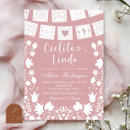 Roze Blush Boho Talavera Mexicaanse Baby Shower Kaart