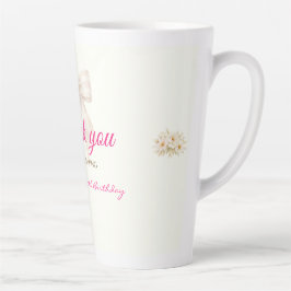 Roze Blush Boog Prinses Lint Bedankt Latte Mok