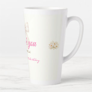 Roze Blush Boog Prinses Lint Bedankt Latte Mok