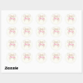 Roze Blush Boog Prinses Lint Bedankt Sticker (Vel)