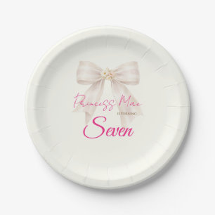 Roze Blush Boog Prinses Lint Papieren Bord