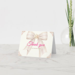 Roze Blush Boog Prinses Lint Verjaardag Bedankt