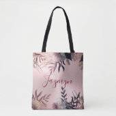 Roze Blush Botanisch aangepast Tote Bag (Voorkant)