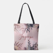 Roze Blush Botanisch aangepast Tote Bag (Achterkant)