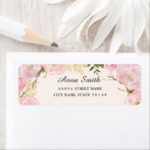 Roze Blush Botanische Bloemen Bruiloft Adresetiket Etiket (Insitu)