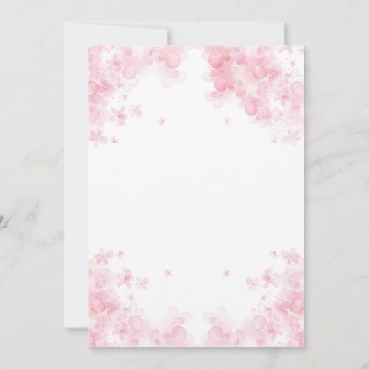 Roze Blush Botanische Bloemen Moederdag Brunch Kaart (Achterkant)