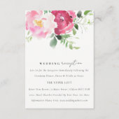 Roze Blush Bourgogne Roos bruiloft receptie Informatiekaartje (Voorkant)