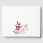 Roze Blush Bourgogne Roos Waterverf bruiloft Gastenboek (Achterkant)