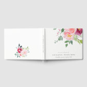 Roze Blush Bourgogne Roos Waterverf bruiloft Gastenboek (Volledig)