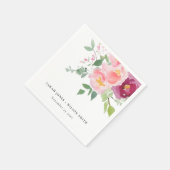 Roze Blush Bourgogne Roos Waterverf bruiloft Servet (Hoek)