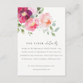 Roze Blush Bourgogne Roos Waterverf Trouwdetail Informatiekaartje (Voorkant)