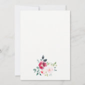 Roze Blush Bourgogne Roos Waterverf Verloving Kaart (Achterkant)