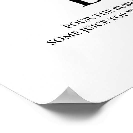 Roze Blush Bow Vrijgezellenfeest mimosa bar teken Poster (Hoek)