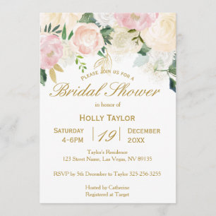 Roze Blush Bridal Shower Invitation Kaart