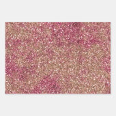 Roze Blush Bronze Ombre Sparkle Glitter Inpakpapier Vel (Voorkant 3)
