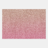 Roze Blush Bronze Ombre Sparkle Glitter Inpakpapier Vel (Voorkant)