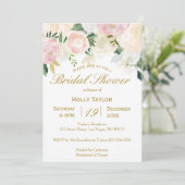 Roze Blush bruids douche uitnodiging (Staand voorkant)