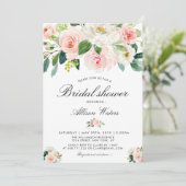 Roze blush Bruids douche uitnodiging kaart (Staand voorkant)