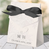 Roze Blush Bruiloft Bloemen Botanische Typografie Bedankdoosjes