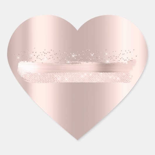 Roze Blush Bruiloft Feest Sweet 16e Hart Sticker (Voorkant)