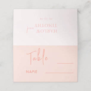Roze Blush Bruiloft Tafel Nummer Plaats Kaart Plaatskaartje