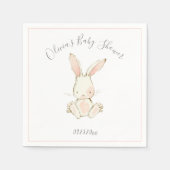 Roze Blush Bunny Meisje Baby shower Servet (Voorkant)