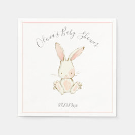 Roze Blush Bunny Meisje Baby shower Servet