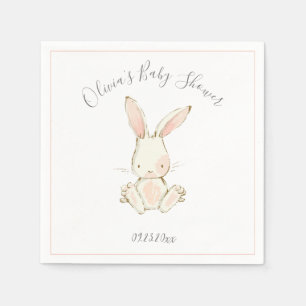 Roze Blush Bunny Meisje Baby shower Servet