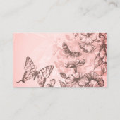 Roze blush Butterflies Visitekaartje (Achterkant)