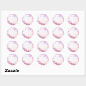 Roze Blush Cadeaubijslabel Ronde Sticker (Vel)