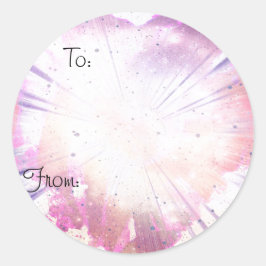Roze Blush Cadeaubijslabel Ronde Sticker