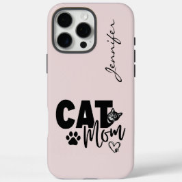 Roze Blush Cat Mom iPhone iPhone 16 Pro Max Hoesje