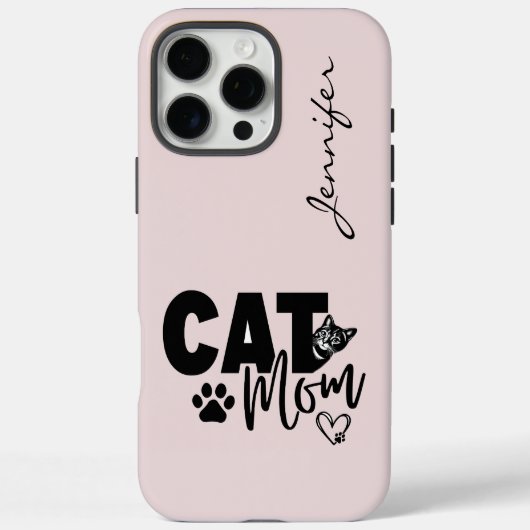 Roze Blush Cat Mom iPhone Case-Mate iPhone Case (Achterkant)