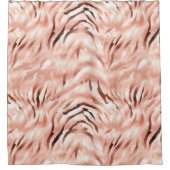 Roze Blush Champagne Roos Zebra Douchegordijn (Voorkant)