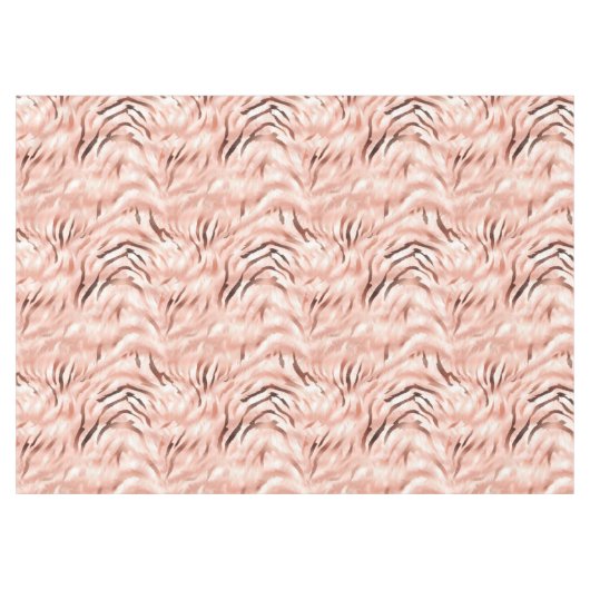 Roze Blush Champagne Roos Zebra Tafelkleed (Voorkant (Horizontaal))
