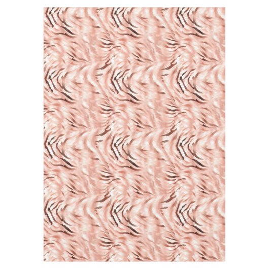 Roze Blush Champagne Roos Zebra Tafelkleed (Voorkant)