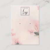 Roze Blush Cherry Blossom Logo Earling Display Visitekaartje (Voorkant)