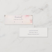 Roze blush Cherry Blossom Stud Loop Hoop Holder Mini Visitekaartje (Voorkant / Achterkant)