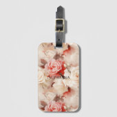  Roze Blush Cream Bloemen Bagagelabel (Voorkant (verticaal))