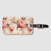  Roze Blush Cream Bloemen Bagagelabel (Voorkant (horizontaal))