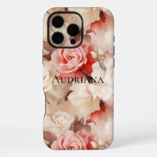 Roze Blush Cream Bloemen iPhone 16 Pro Max Hoesje
