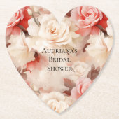 Roze Blush Cream Floral Vrijgezellenfeest Kartonnen Onderzetters (Voorkant)