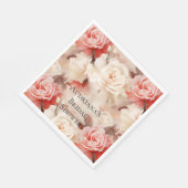  Roze Blush Cream Floral Vrijgezellenfeest Servet (Hoek)
