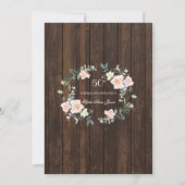 Roze Blush Cream Floral Wood Lace 50th Birthday Kaart (Achterkant)