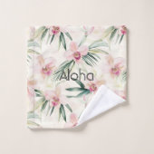 Roze Blush Cream Orchidee Bloem Bad Handdoek (Wasdoekje)