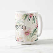 Roze Blush Cream Orchidee Bloem Koffiemok (Voorkant rechts)
