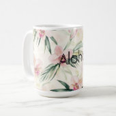Roze Blush Cream Orchidee Bloem Koffiemok (Voorkant links)
