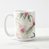 Roze Blush Cream Orchidee Bloem Koffiemok (Links)