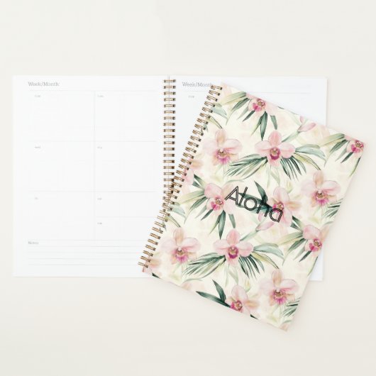 Roze Blush Cream Orchidee Bloem Planner (Display)